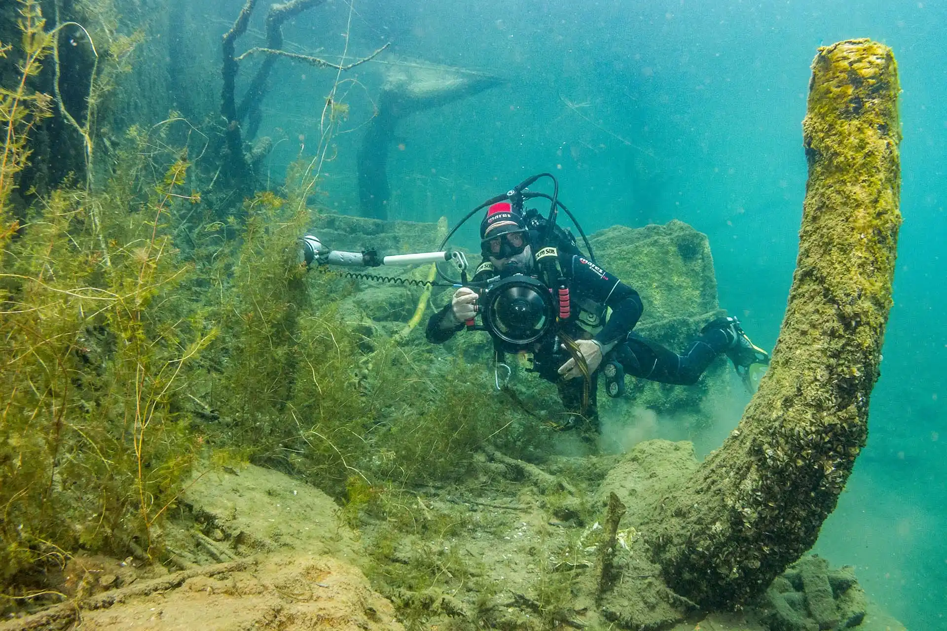 Tauchen im Steinbruch bei Löbejün