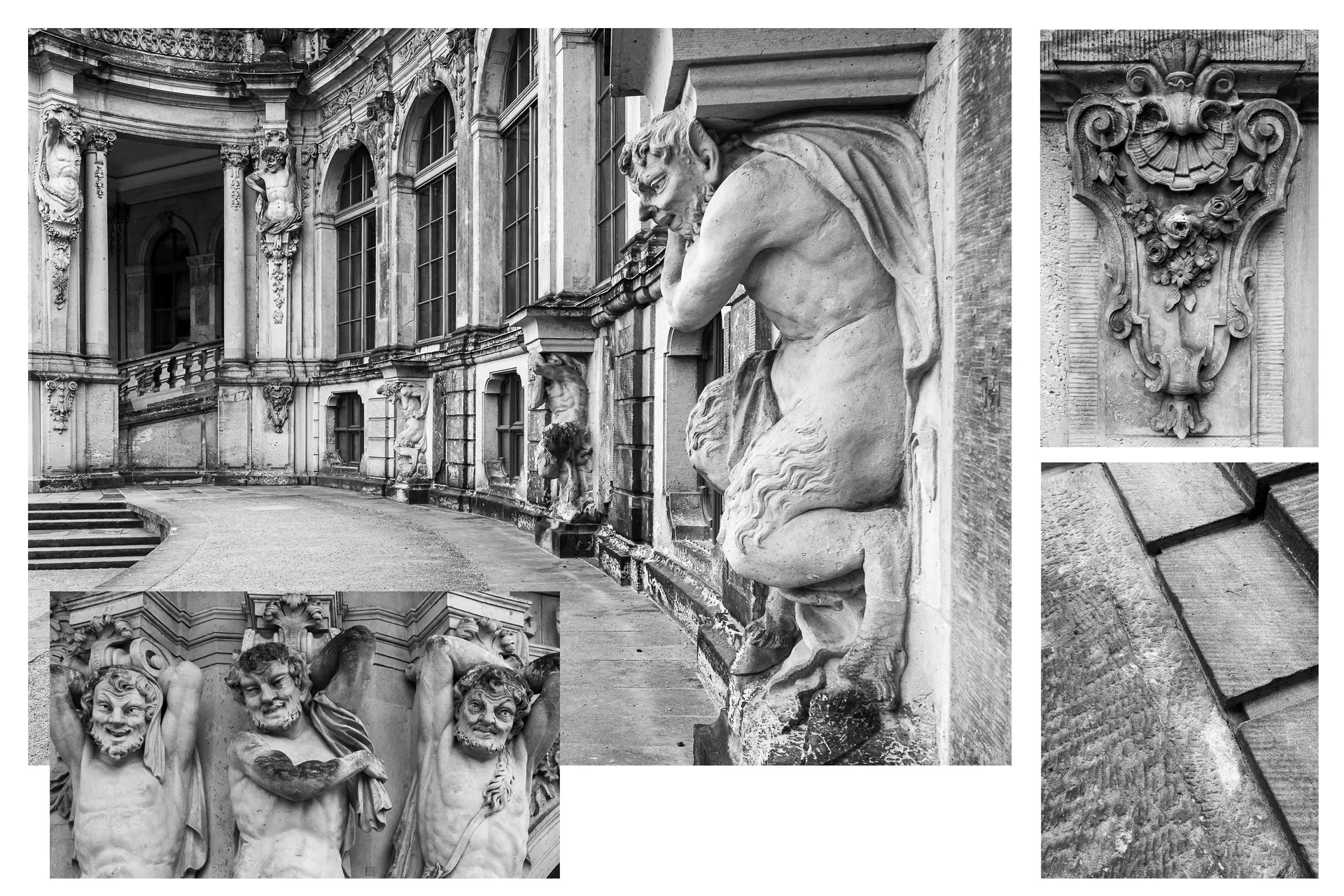 Sandstein im Zwinger Dresden